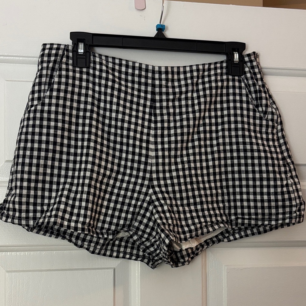 Black and White Checkered Women's Shorts